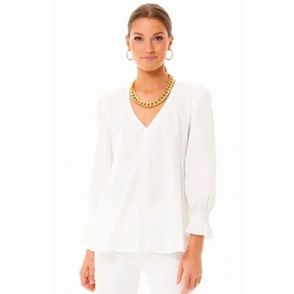 TUCKERNUCK Pomander Place White Easton Blouse Size Medium - Picture 1 of 8